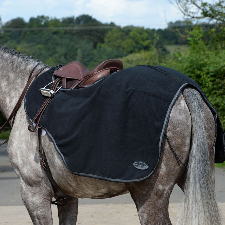 WeatherBeeta Anti-Static Standard Neck Fleece Cooler, Black/Silver, 87 in