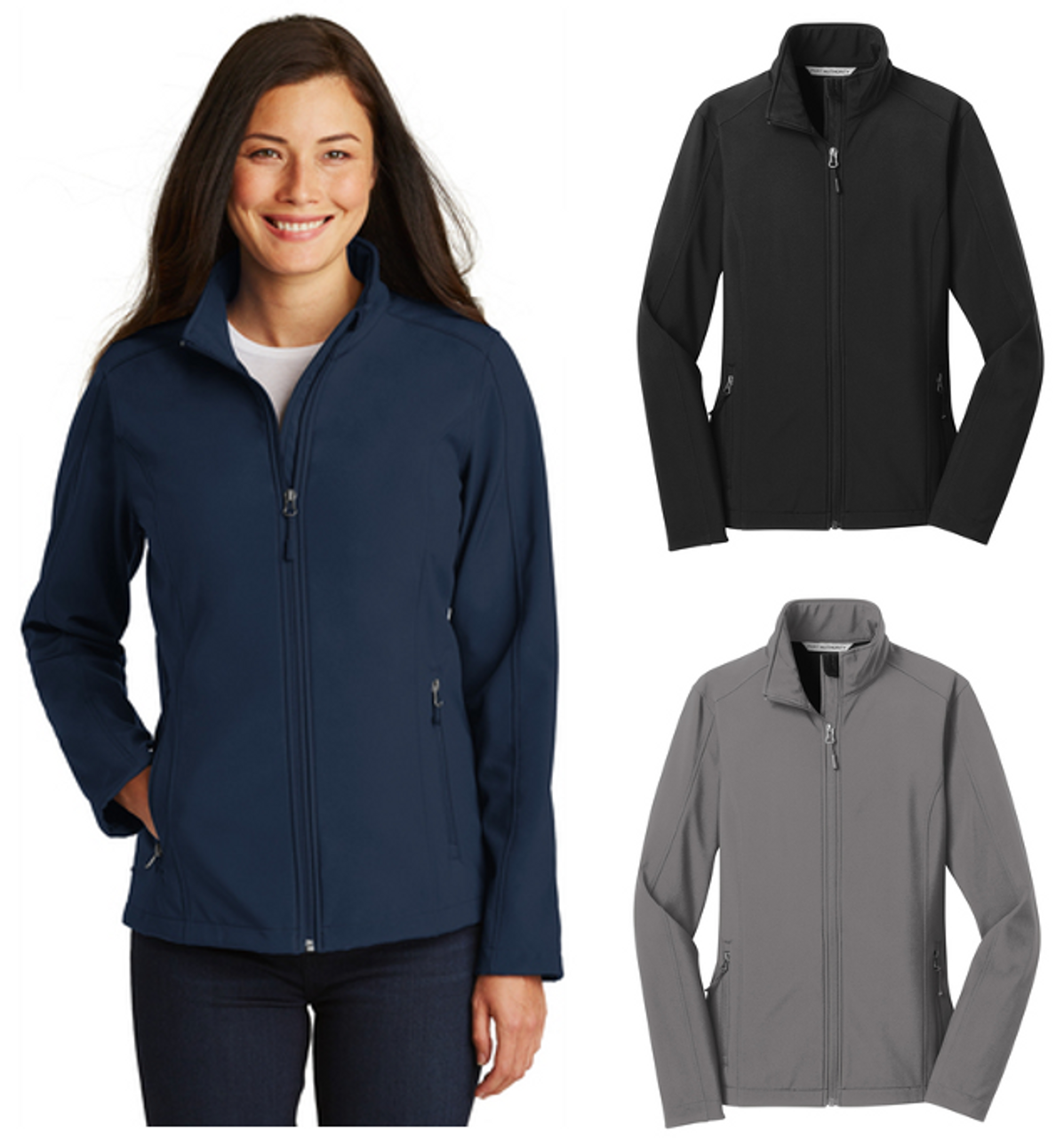 Ladies Monogrammed Fleece Jacket - Personalized Full Zip Cadet Collar  Jacket in Navy at  Women's Coats Shop