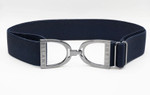 Ellany Navy - 1.5" Gunmetal Stirrup Elastic Belt