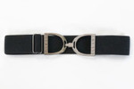 Ellany Black - 1.5" Gunmetal Stirrup Elastic Belt