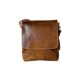 Rugged Earth Leather Bag with Front Flap - Brown Rugged Earth Leather Bag with Front Flap - Brown