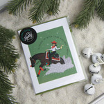 Sliding In Equestrian Holiday Card