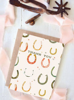 Tirzah Lane Art Colorful Horseshoes Thank You Card