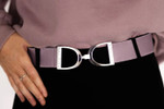Ellany Lavender - 1.5" Silver Stirrup Elastic Belt