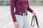 Ellany Bordeaux - 2" Gunmetal Stirrup Elastic Belt