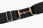 Ellany Black - 2" Gold Snaffle Elastic Belt