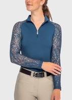 Kastel Denmarkl Floral Lace Raglan Long Sleeve - Sailor Blue