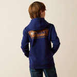 Ariat® Youth Woodshop Stack Hoodie - Navy