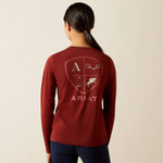 Ariat® Youth Eq Icons Long Sleeve T-Shirt - Madder Brown