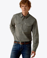 Ariat® Men's Floyd Fitted Snap Long Sleeve Shirt - Black Medallion Print