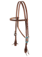 Weaver™ ProTack®  Turquoise Flower Designer Hardware Slim Brow Headstall