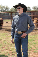 Cinch® Men's Stretch Classic Fit Long Sleeve Button-Down Shirt - Navy Geo Print