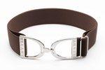 Ellany Chocolate - 1.5" Silver Stirrup Elastic Belt