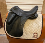 Used 17.5" Custom Wolfgang Gemini R Monoflap Dressage Saddle MW
