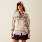Ariat® Running Wild 1/2 Zip Sweatshirt - Oatmeal Heather