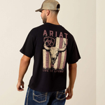 Ariat® Men's Bison Legend Flag ToughStock Boxy T-Shirt - Washed Black