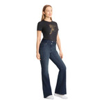 Horze Eleanor Womens Western Boot Cut Jeans - Dark Denim