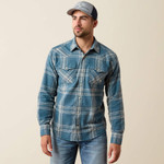 Ariat® Men's Retro Herron Fitted Snap Shirt - Stargazer Plaid