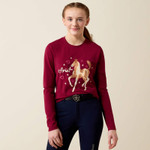 Ariat® Youth Painted Dream T-Shirt - Beet Red