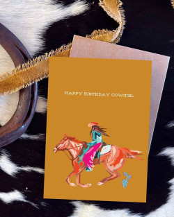 Tirzah Lane Art Happy Birthday Rodeo Cowgirl Card