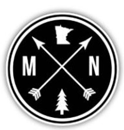 Minnesota Black and White Arrows Sticker