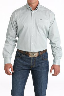 Cinch® Men's TENCEL™ Micro-Stripe Print Button-Down Western Shirt - Green/White