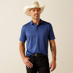 Ariat® Men's Charger 2.0 Fitted Polo - Blue Depths