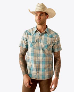 Ariat® Howland Retro Fit Snap Shirt - Turquoise