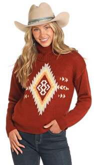 Panhandle Turtleneck Sweater with Aztec