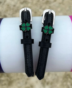 ManeJane Four Leaf Clover Black Spur Straps