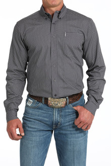 Cinch® Men's Modern Fit Geometric Print Button-Down Western Shirt - Gray
