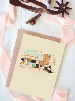 Tirzah Lane Art Welcome Little Cowboy Baby Card