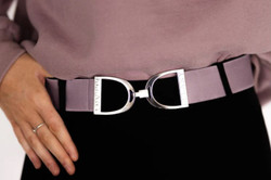 Ellany Lavender - 1.5" Silver Stirrup Elastic Belt