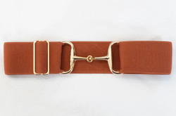Ellany Rust - 2" Gold Snaffle Elastic Belt