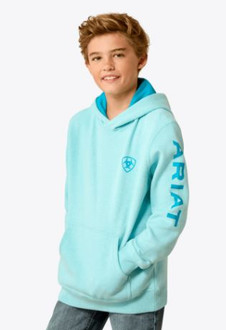 Ariat® Youth Logo Hoodie - Aqua Heather