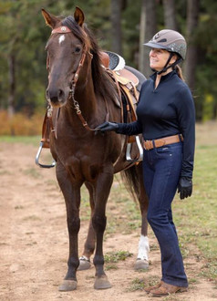 Kerrits® Stretch Denim Silicone Knee Patch Bootcut Riding Pant - Tall Length