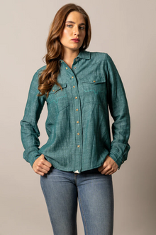 Kimes Ranch Lacy Long Sleeve Snap Top