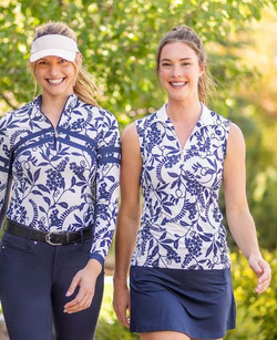 Kastel Gardenia Climbing Vine Ruched Back 1/4 Zip Tank