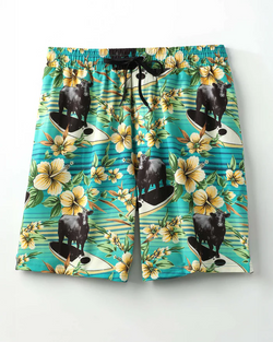 Cinch® Men's Swim Trunks - Surfing Angus Cow