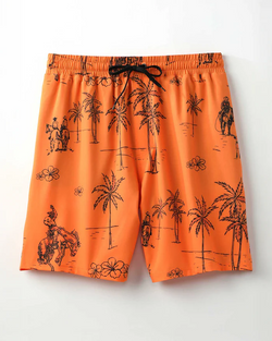 Cinch® Men's Swim Trunks - Orange Palm Trees