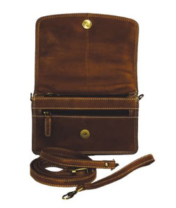Rugged Earth Organizer Purse - Brown Leather
