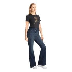 Horze Eleanor Womens Western Boot Cut Jeans - Dark Denim