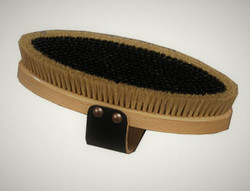 Oval Brush Filled Pure Bristle with Leather Strap - 6.75", Med-Soft