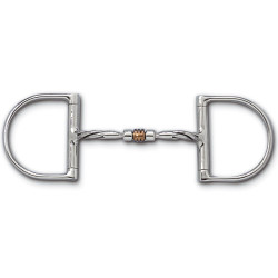 Myler Bits® English Dee without Hooks and Comfort Snaffle with Twisted Copper Roller Bit, MB 03 - 5"