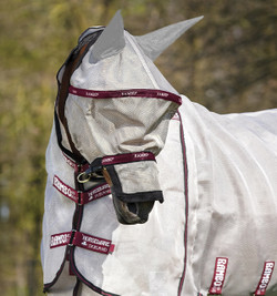 Rambo® Plus Flymask - Oatmeal/Burgundy