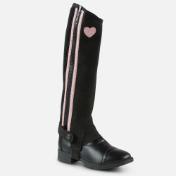 Horze Kids Heart Glitter Print Half Chaps