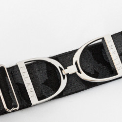 Ellany Black Camo - 2" Silver Stirrup Elastic Belt