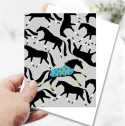 Birthday Card: Stand Out in the Crowd Horse with Blanket