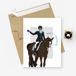 Halt + Salute Equestrian Horse Dressage Greeting Card