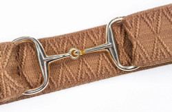 Ellany Caramel Dante - 1.5" Gold Snaffle Equestrian Elastic Belt